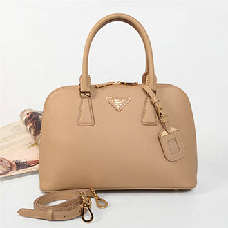 2014 Prada Saffiano Leather Two Handle Bag BL0818 apricot for sale - Click Image to Close